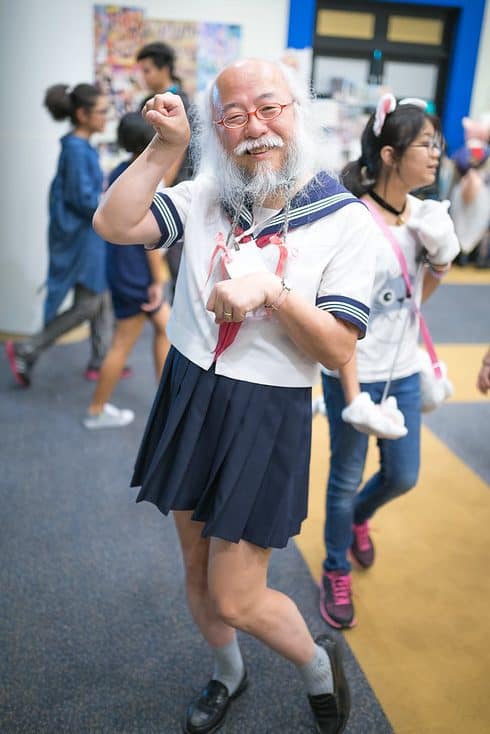 Japan cosplay man schoolgirl