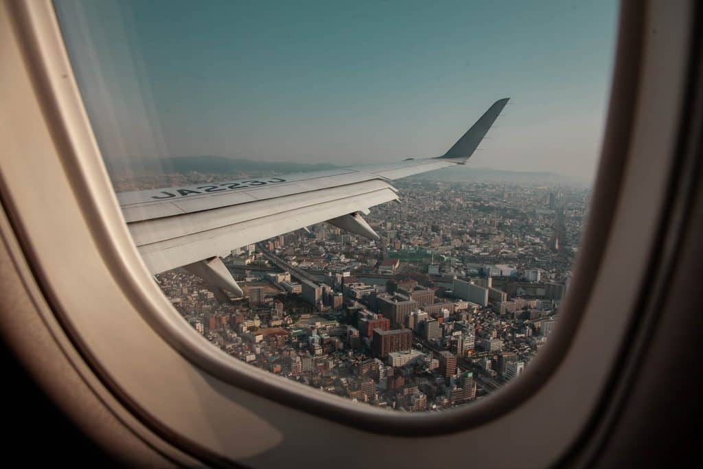 Japan flight out window