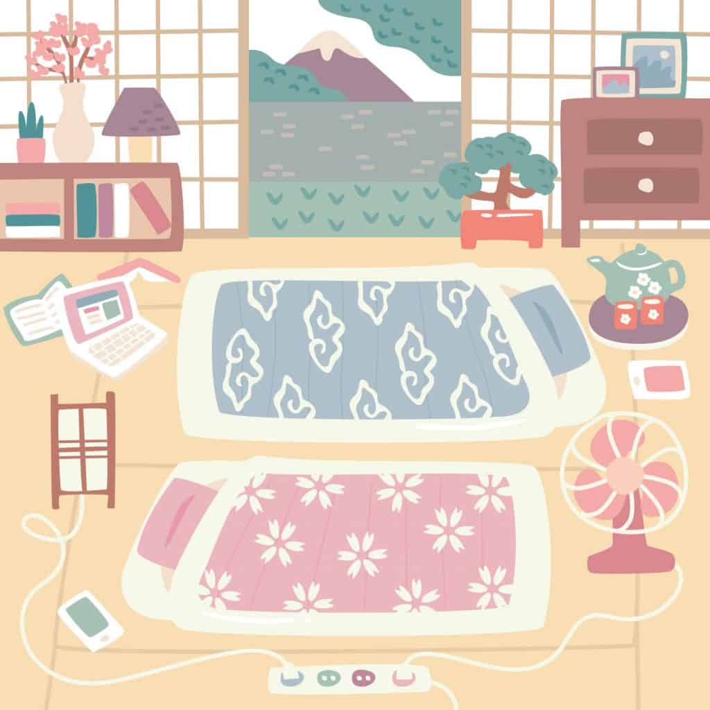 japanese futon room with view