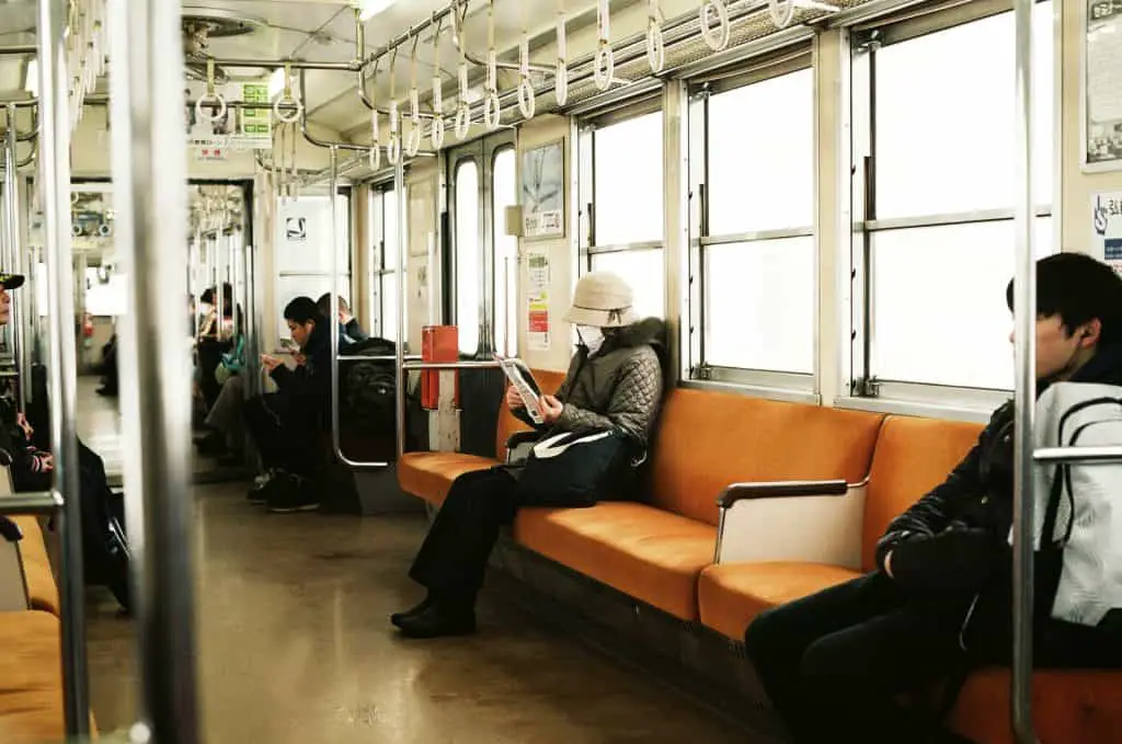 Empty Japanese subway train