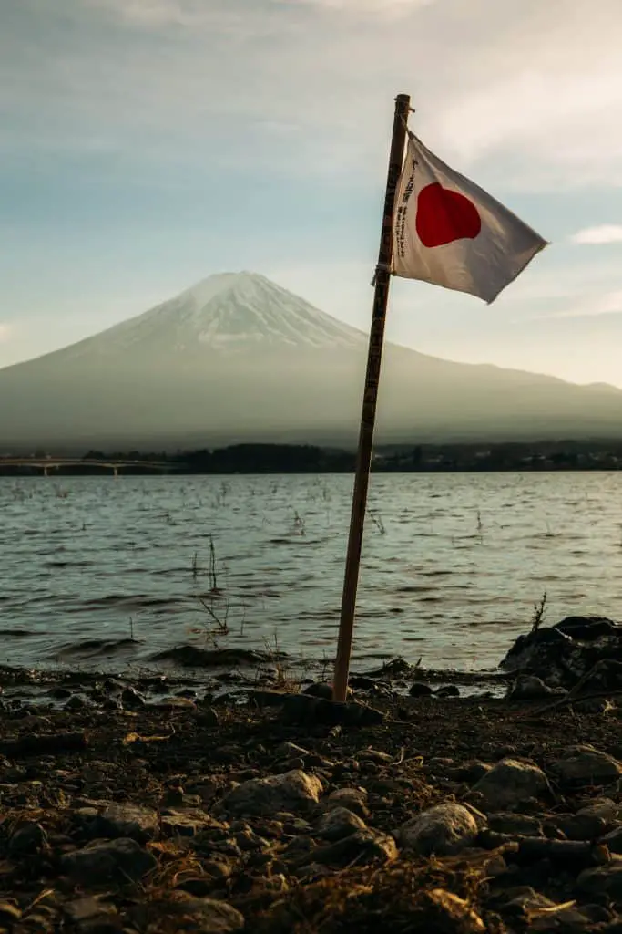 Japan flag mount fuji