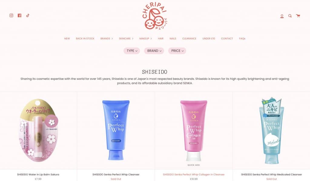 japanese skincare products from cheripai