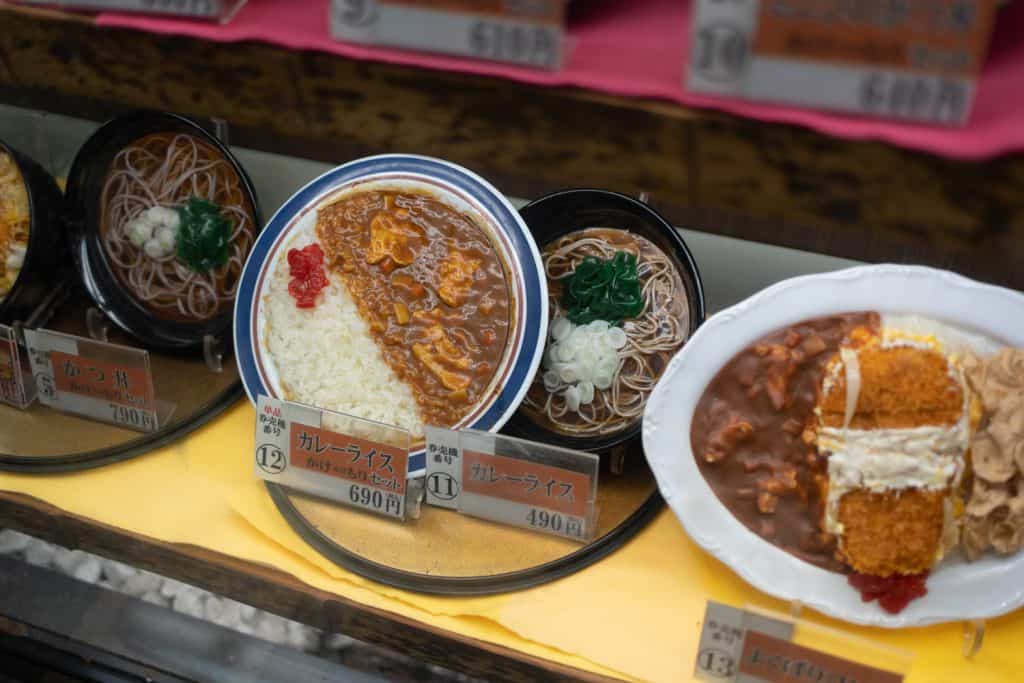 Fake food displays japan with japanese
