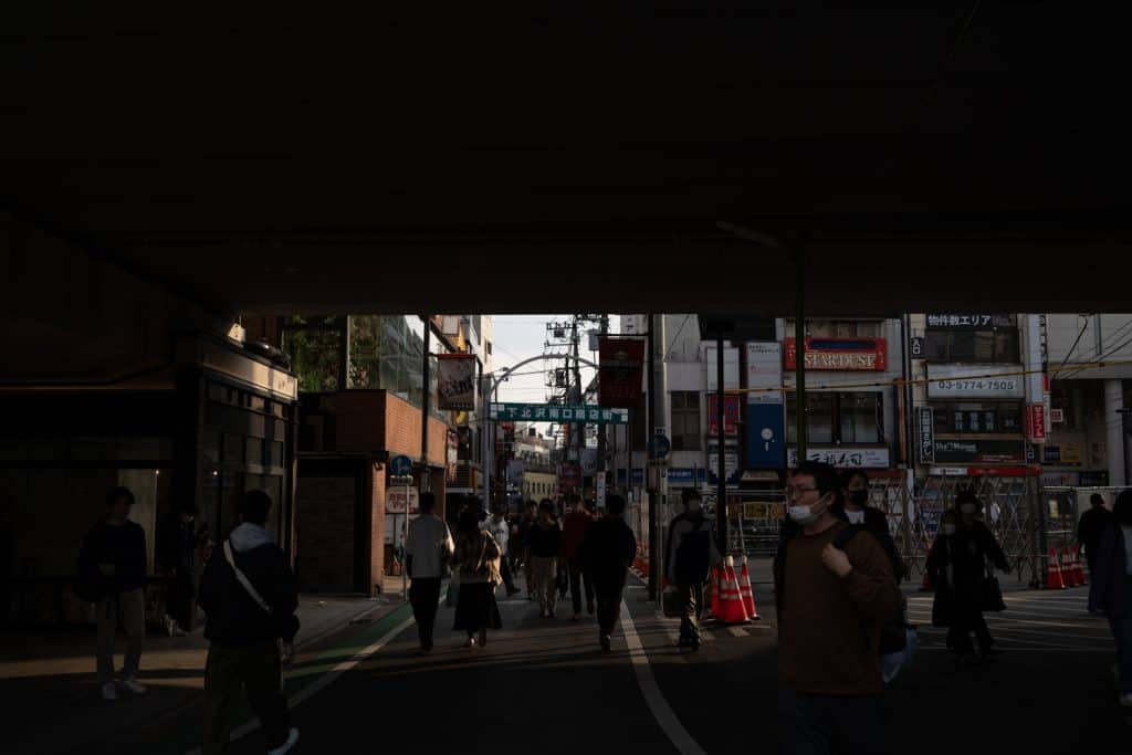 tokyo's trendiest neighborhood at dusk