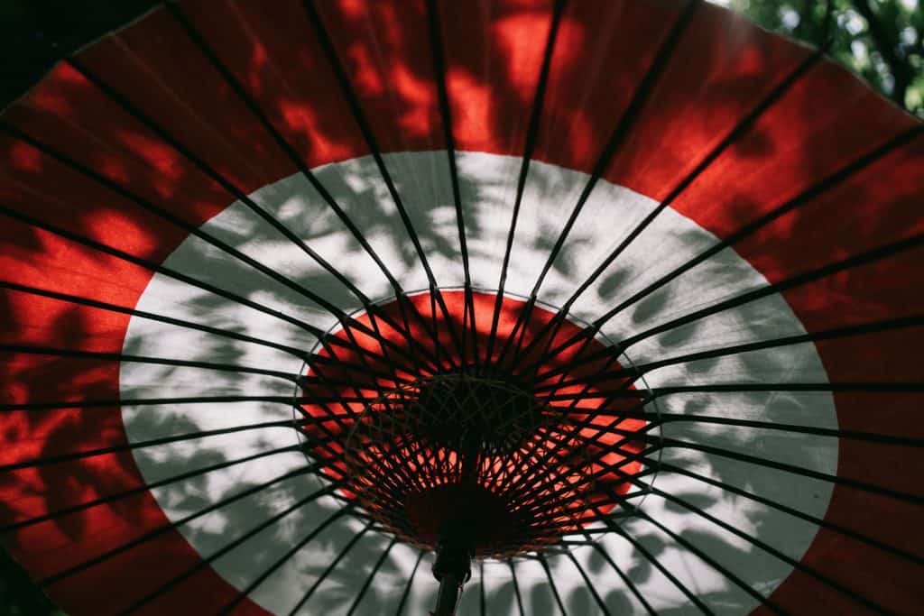 Traditional Japanese red umbrella