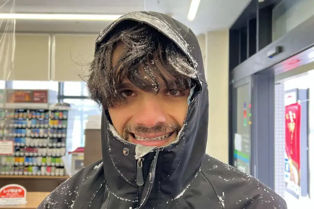 man in 7-eleven after blizzard